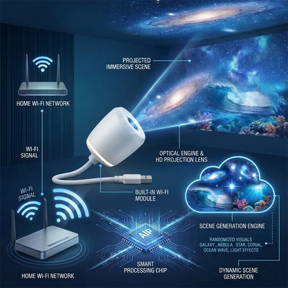 Billhol® 🆕 NEXT-GEN SMART PROJECTION HD Smart Dynamic 5D Holographic Night Light Projector