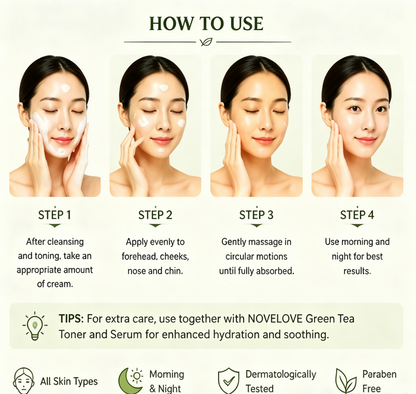 NOVELOVE® Green Tea Hydration Sleeping Cream