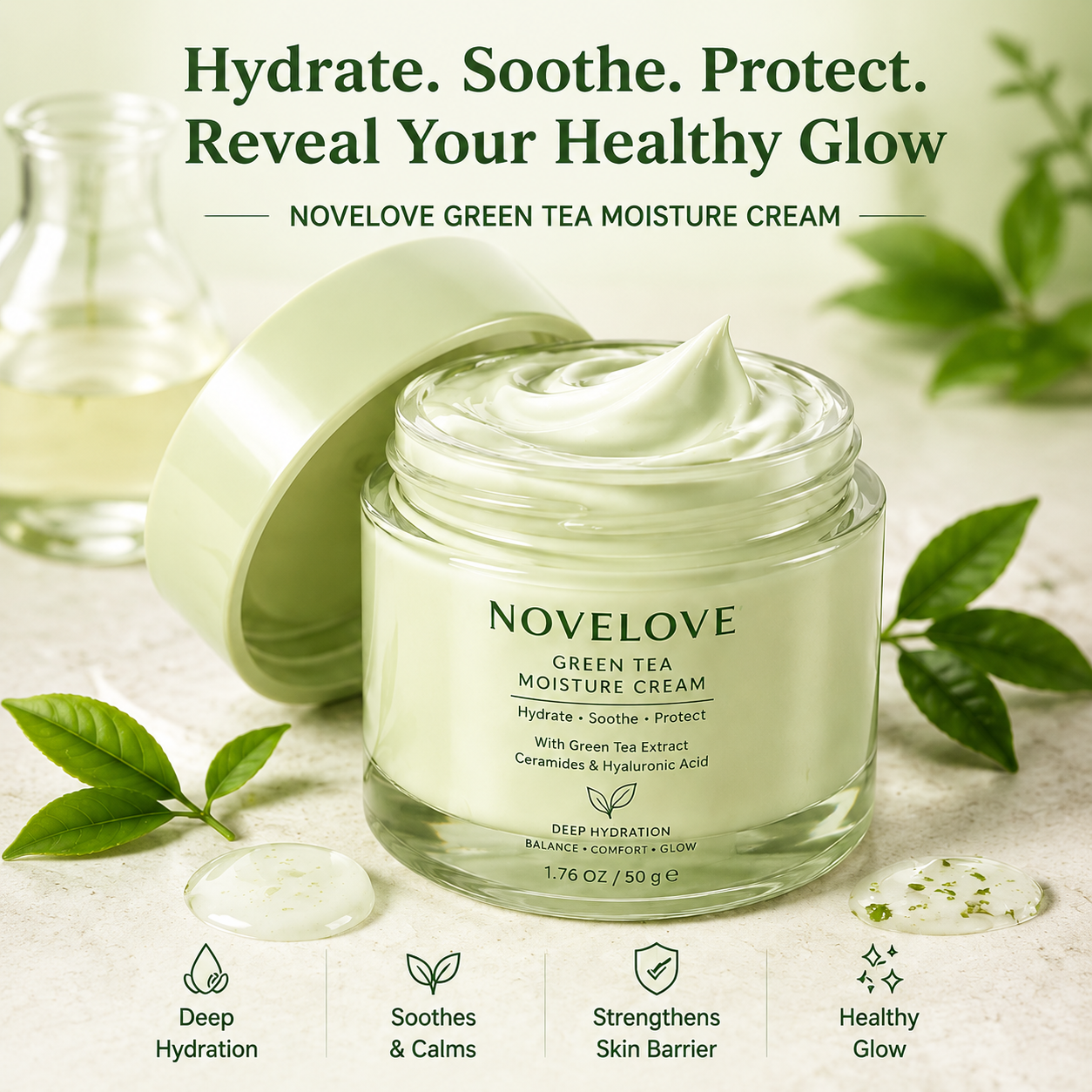 NOVELOVE® Green Tea Hydration Sleeping Cream